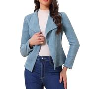 Cropped Blazer for Women Open Front Fitted Long Sleeve Jacket | Streamlined Torso Shape Easy Layering Over Camisoles Tees Blouses And Mock Neck Tops For Meetings Travel And Evenings