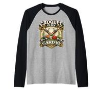 Croquet is My Cardio Divertente per Il Gioco del Prato Maglia con Maniche Raglan