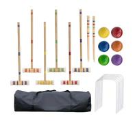 Croquet Set, 6 Players Yard Games for Families, Portable Wooden Sports, Reusable Wooden Bowling Kit for Lawn, Backyard, Park, Outdoor Party, Team Activity, Kids And Adults Entertainment