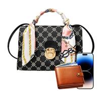 Crosbody - Portafogli da donna - Elegante borsa a tracolla in pelle PU | Piccola borsa a tracolla con manico per la spesa, i viaggi, le feste e la sera, elegante borsa per Fra, Nero , vedi descrizione