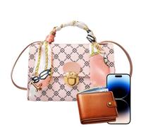 Crosbody - Portafogli da donna - Elegante borsa a tracolla in pelle PU | Piccola borsa a tracolla con manico per la spesa, i viaggi, le feste e la sera, elegante borsa per Fra, Colore: rosa., vedi
