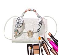 Crosbody - Portafogli da donna - Elegante borsa a tracolla in pelle PU | Piccola borsa a tracolla con manico per la spesa, i viaggi, le feste e la sera, elegante borsa per Fra, Crocodile Pattern White