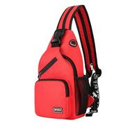 Crosbody Sling Backpack - Borsa a tracolla a tracolla, borsa a tracolla multifunzione elegante, zaino casual a tracolla, zaino a tracolla per uomo e donna, borsa a tracolla per uomo e donna, Rosso, 30