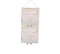 Croselyu Borsa da appendere combinata, cestino in tessuto per dormitorio, organizer per bagno e comodino, portaoggetti da parete dietro la porta (bianco, 2 pezzi)