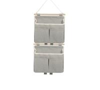 croselyu Borsa da appendere combinata in tessuto per dormitorio, borsa portaoggetti da appendere dietro la porta, da appendere al comodino (grigio, 2 pezzi)