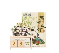 croselyu Calendario universale in legno, creativo, promemoria da scrivania, decorazione per dormitorio letterario, decorazione da scrivania, calendario perpetuo da ragazza (stile 1)