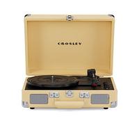 Crosley Cruiser Plus Giradischi con 2 altoparlanti, Bluetooth e AUX - Giradischi Vintage a 3 velocità - Per vinili da 7", 10" e 12" - Portatile con custodia integrata (Bruno Giallastro)