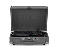 Crosley Cruiser Plus Giradischi con 2 altoparlanti, Bluetooth e AUX - Giradischi Vintage a 3 velocità - Per vinili da 7", 10" e 12" - Portatile con custodia integrata (Grigio.)