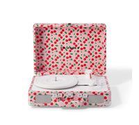 Crosley Cruiser Plus Giradischi con 2 altoparlanti, Bluetooth In & Out e Aux 3 Speed Retro Giradischi - per vinile da 7", 10" e 12" - Portatile con custodia integrata - Ciliegie retrò