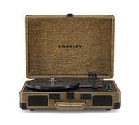 Crosley Cruiser Plus - Giradischi portatile Bluetooth, lettore vinile a 3 velocità, giradischi per la casa per dischi in vinile, altoparlanti stereo integrati e ricevitore Bluetooth, ingresso AUX, oro