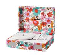 Crosley Giradischi Cruiser Plus – Portatile, stereo, Bluetooth In/Out, 3 velocità – Groovy Flowers