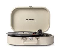 Crosley Discovery Giradischi portatile, Bluetooth, Dune | Lettore in vinile a 3 velocità, giradischi per dischi in vinile, altoparlanti stereo integrati e ricevitore Bluetooth