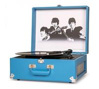 Crosley The Beatles Anthology - Giradischi portatile Bluetooth, lettore in vinile a 3 velocità, giradischi per la casa per dischi in vinile, altoparlanti stereo integrati, ricevitore Bluetooth, AUX,