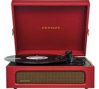 Crosley Voyager Giradischi con 2 altoparlanti, Bluetooth In & Out e AUX - Giradischi Vintage a 3 velocità - Per vinili da 7", 10" e 12" - Portatile con custodia integrata (Rosso Bordeaux)