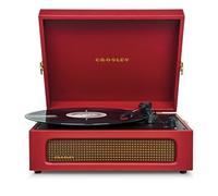 Crosley Voyager Giradischi con 2 altoparlanti, Bluetooth In & Out e AUX - Giradischi Vintage a 3 velocità - Per vinili da 7", 10" e 12" - Portatile con custodia integrata (Rosso Bordeaux)