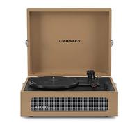 Crosley Voyager Giradischi con 2 altoparlanti, Bluetooth In & Out e AUX - Giradischi Vintage a 3 velocità - Per vinili da 7", 10" e 12" - Portatile con custodia integrata (Abbronzarsi.)