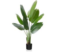 CROSOFMI Pianta Artificiale Uccello del Paradiso 120 cm Palma Tropicale Finta con 8 Foglie, Piante Finte Perfette in Vaso per Interni Esterno Casa Ufficio Giardino Decorazione Moderna（1 PACK）