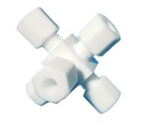 Cross 5 Ways Tube OD Compressione Union PTFE Raccordo for tubi Connettore Splitter Lab(3l8 9.525mm Equal)