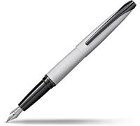 Cross ATX Spazzolato Incisione Cromo Fine Punta Penna Stilografica Con Off Lid