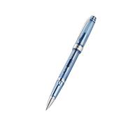 Cross Bailey Light - Penna a sfera traslucida 8015, colore nero, tratto F - fine, confezione regalo di alta qualità, colore: Blu marino traslucido, cromato