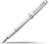 Cross Bailey Luce Lucidato Pennino Medio Bianco Resina E Cromo Orlo Stilografica