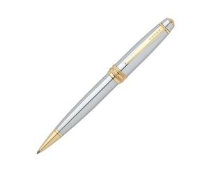 Cross Bailey - Penna a sfera ricaricabile con tappo a scatto in plastica con finitura cromata e appuntamenti placcati oro, punta a sfera media, include confezione regalo premium e cartuccia nera, 1