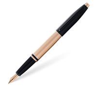Cross Calais - Penna stilografica placcata oro rosa spazzolato e laccata nera