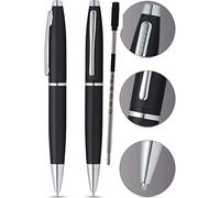 Cross Calais Satin Black Barrel con Cross Signature Mid Band e lucido Appuntamento Penna a sfera e Bonus Black Refill