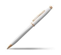 Cross Century II Penna a sfera ricaricabile, penna a sfera media, inclusa in confezione regalo di lusso, laccata bianca perlescente