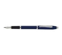 Cross Century Ii - Penna stilografica con pennino medio traslucido, colore: blu e cromato