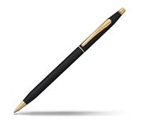 Cross Classic Century - Penna a sfera classica nera con appuntamenti placcati oro 23 ct, con confezione regalo premium, penna a sfera media ricaricabile