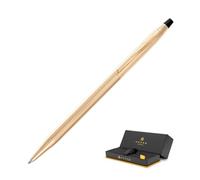 CROSS Classic Century - Penna a sfera ricaricabile in metallo, con punta a sfera media placcata oro 23 carati, con confezione regalo premium e cartuccia nera, confezione da 1, colore: Oro