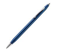 Cross Classic Century - Penna a sfera per appuntamenti in cromo lucido con motivo a rombi incisi blu cobalto traslucido