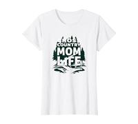 Cross Country Mom Life Proud Parent Runner Trail Forest Maglietta, Donna, Bianco, XL