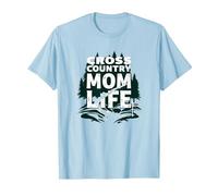 Cross Country Mom Life Proud Parent Runner Trail Forest Maglietta, Uomo, Celeste, XXL