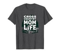 Cross Country Mom Life Proud Parent Runner Trail Forest Maglietta, Uomo, Grigio Scuro, 3XL