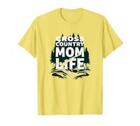 Cross Country Mom Life Proud Parent Runner Trail Forest Maglietta, Uomo, Limone, XL