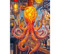 Cross & Glory Puzzles: Octopus Alchemy: The Lava Experiment Puzzle da 1000 pezzi per adulti, tema scienza e vita oceanica, finitura satinata, 20x