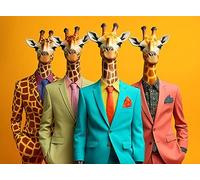 Cross & Glory - The Fab Four Giraffe - Puzzle da 1000 pezzi per adulti | Puzzle di opere d'arte uniche | Divertimento | Rompicapo impegnativo
