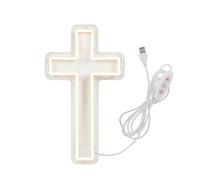 Cross Neon Sign - Christian LED Holiday Decor Lamp | Glowing Atmosphere Light with Bright LED Illumination, Stylish Wall Accent for Homeowners, Living Room, Bedroom, Office, Entryway, Gatherings