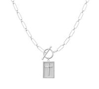 Cross Pendant Paperclip Chain Necklace, 14K Gold & Silver Plated, Waterproof and Sweat-Resistant, Fade-Proof, Paperclip Cross Charm,Fashion Simple Jewelry Gift for Girlfriend (1pcs-silver)