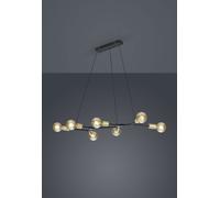 CROSS SOSPENSIONE RETTANGOLARE 7 LUCI NERO OPACO E ORO L. 91CM X P. 45CM ATTACCO E27