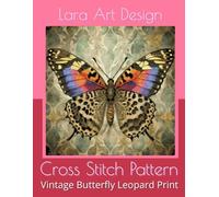 Cross Stitch Pattern: Vintage Butterfly Leopard Print: 2