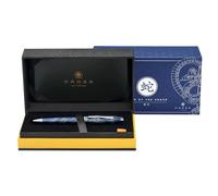 Cross Townsend - Penna a sfera edizione speciale 'anno del serpente' (tratto M, inchiostro nero, indelebile, confezione regalo di alta qualità), vernice blu traslucida con incisione cromata