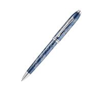 Cross Townsend - Penna a sfera edizione speciale 'anno del serpente' (tratto M, inchiostro nero, indelebile, confezione regalo di alta qualità), vernice blu traslucida con incisione cromata