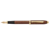 Cross Townsend - Penna stilografica placcata oro 2,3 carati, finitura traslucida, colore: Marrone mogano M-Piuma Star Wars/Chewbacca