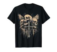 Cross Wings Y2K Alt Grunge Emo Estetica Gotica Stampa Maglietta