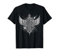 Cross Wings Y2K Alt Grunge Emo Estetica Gotica Stampa Maglietta