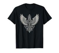 Cross Wings Y2K Alt Grunge Emo Estetica Gotica Stampa Maglietta