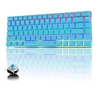 CROSS ZEBRA Tastiera Meccanica da Computer Gaming, USB Cablata 82 Tasti Anti-Ghosting Blu Switch, Arcobaleno Multicolore Illuminata Backlit, Keyboard Compatta Ergonomica